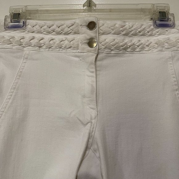 Veronica Beard Biscayne Braided-Waist Boot-Cut Jeans - Picture 2 of 5